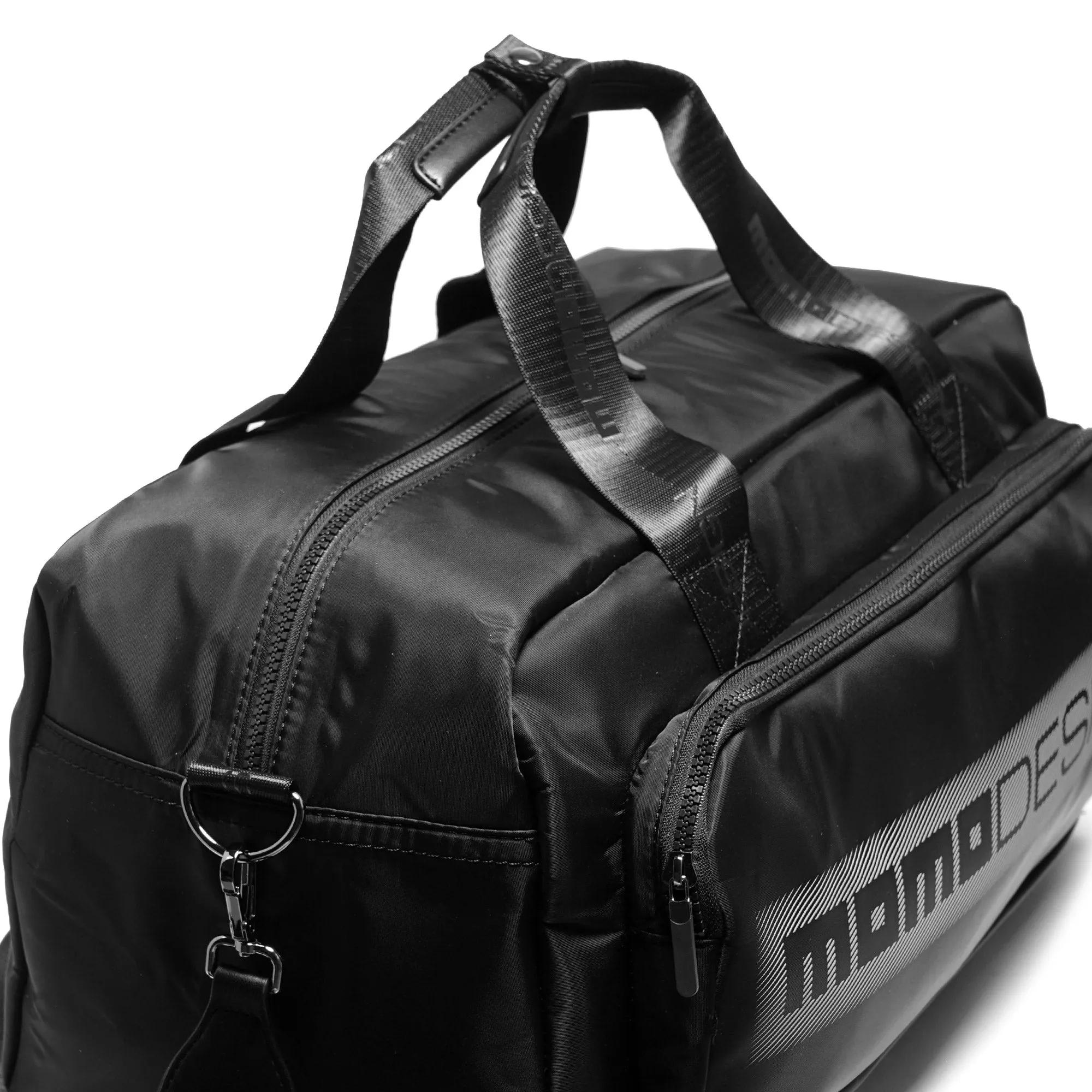 Momodesign Borsone Stripes in nylon nero decal bianca