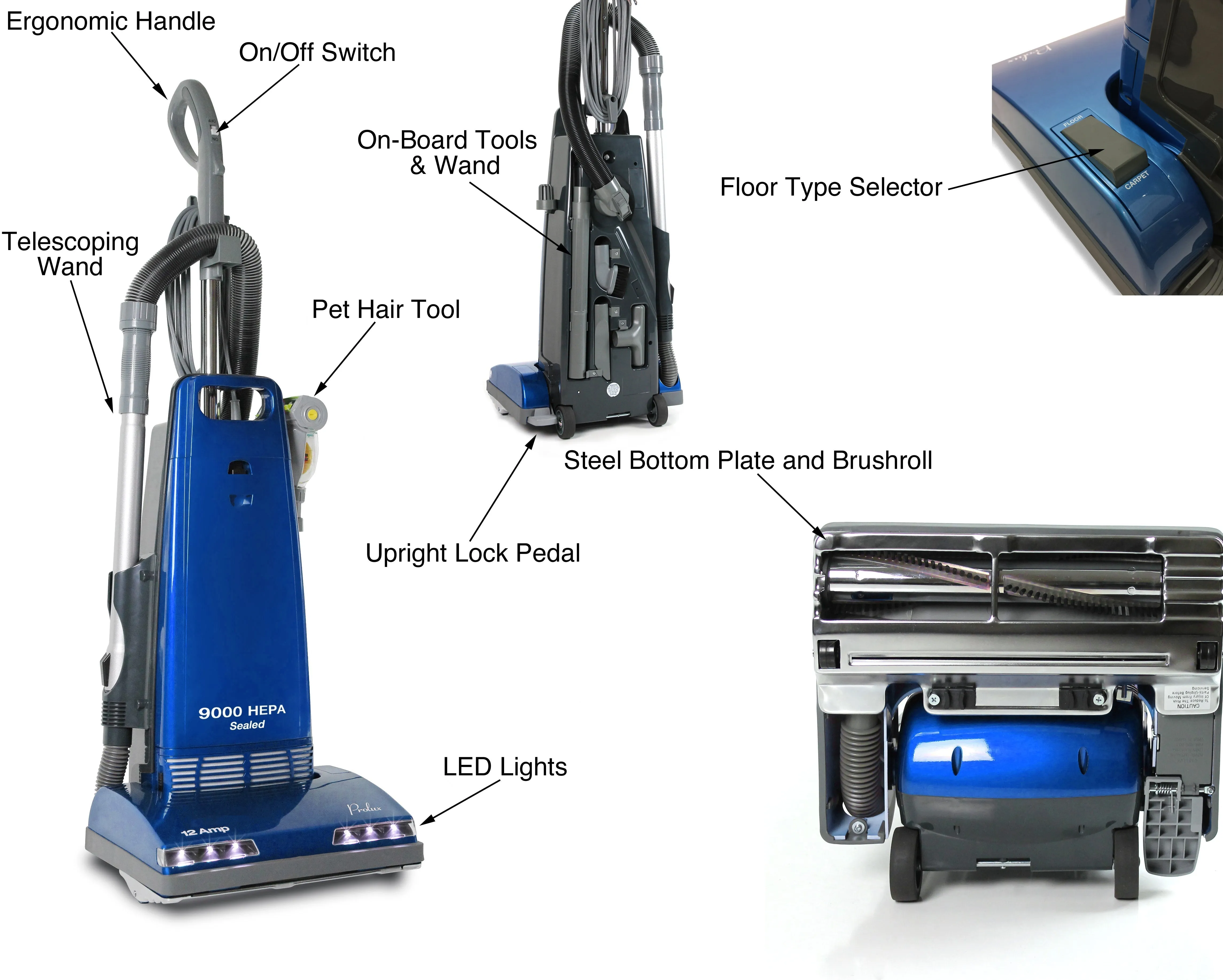 Multi-Surface Prolux Upright 9000 Vacuum Cleaner 7 Year Warranty
