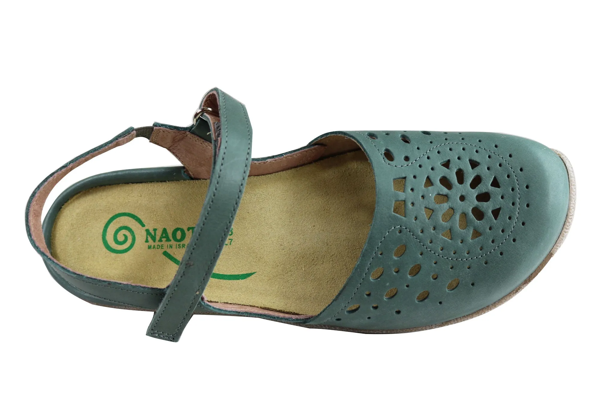 Naot Arataki Womens Closed Toe Orthotic Friendly Leather Flat Sandals