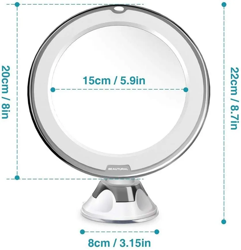 New in box! Battery Operated Ultra Flexible LED Illuminated 10X Magnification Mirror! Strong suction mount!