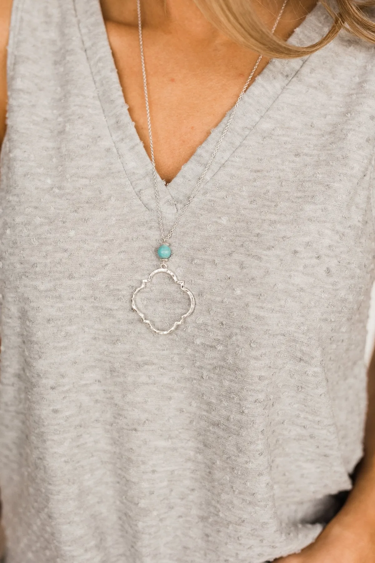 Nice & Easy Long Pendant Necklace- Silver