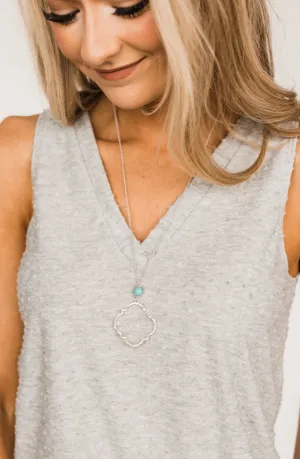 Nice & Easy Long Pendant Necklace- Silver
