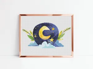 Night Time Cross Stitch Pattern #1774