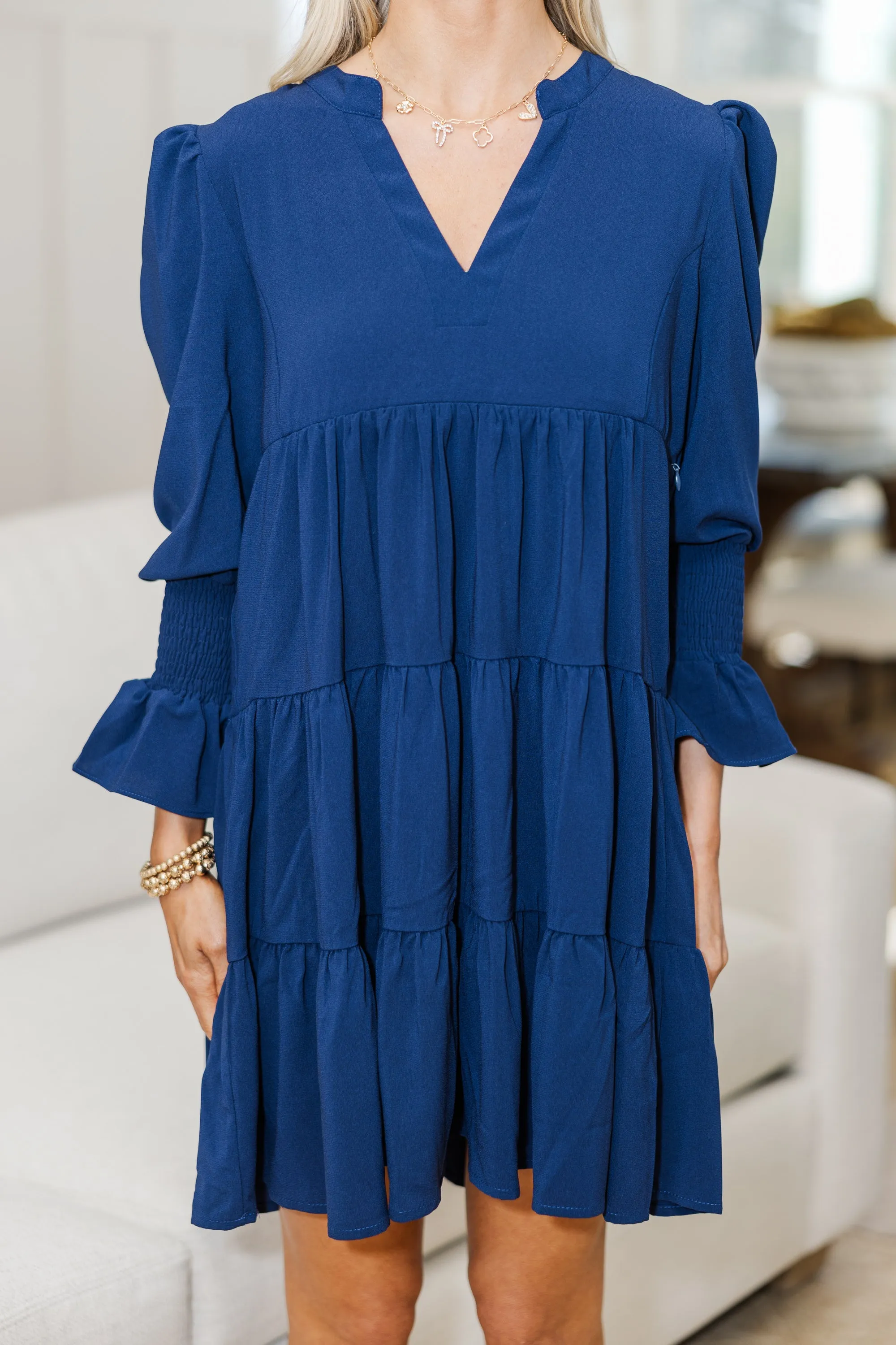 NURSING COLLECTION: In Your Happy Place Navy Blue Dress