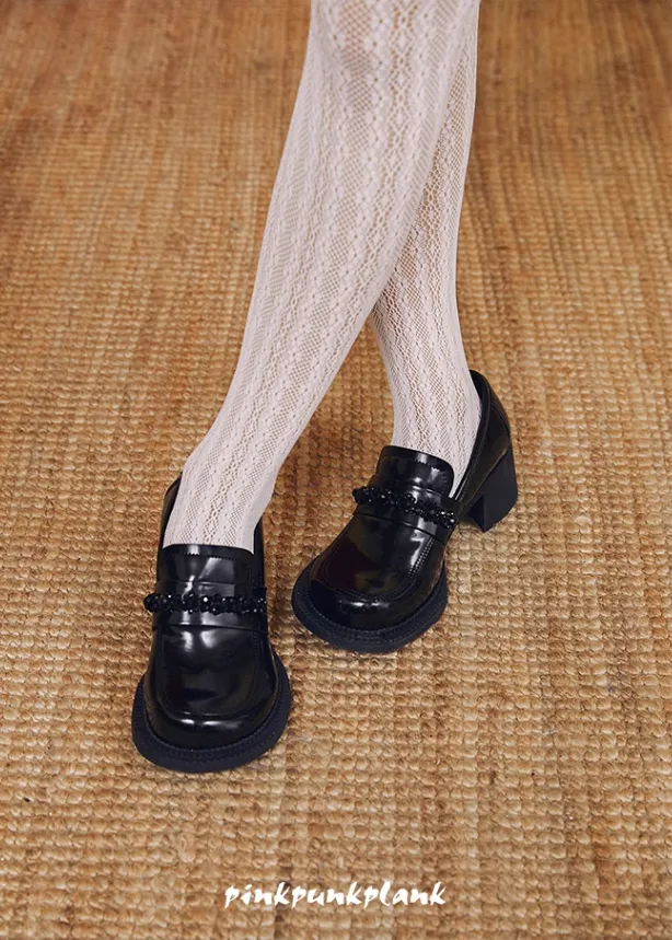Only Love Eternal Series Black Crystal Loafers