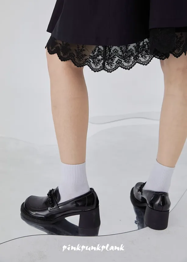 Only Love Eternal Series Black Crystal Loafers