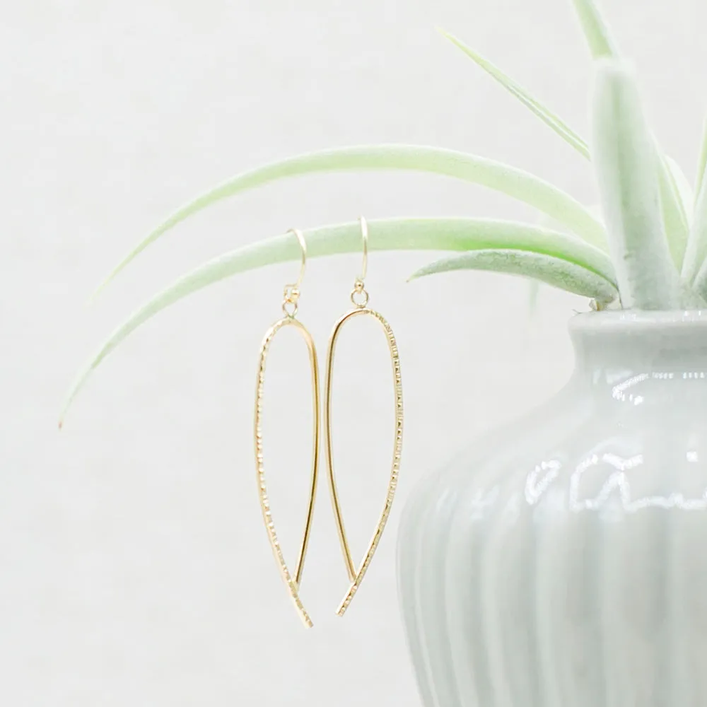 Oval Dangle Earrings in 14k Gold Filled - RIPPLE