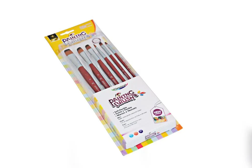 Painting Brush - Brown, 6-Pieces