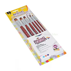 Painting Brush - Brown, 6-Pieces