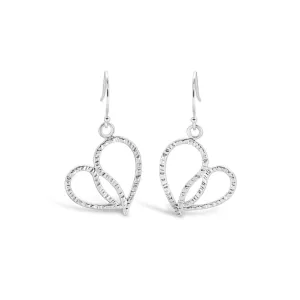 Paisley Textured Heart Shaped Earrings