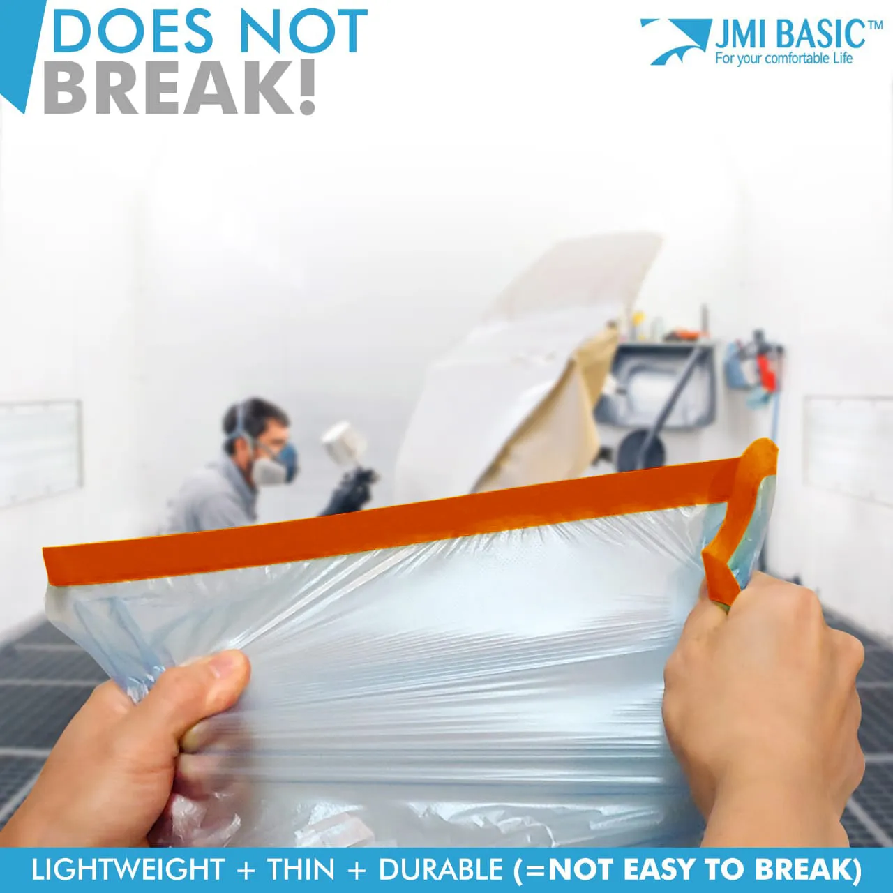 Pre Taped Masking Film - Assorted Size - Car Painters Plastic Sheeting Orange Automotive Paint Tape