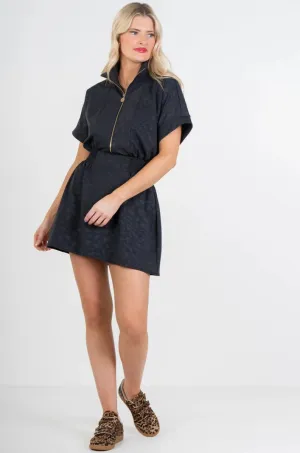 Pullover Dress Midnight Cheetah