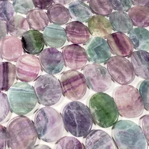 Rainbow Fluorite Flat Palm Stone
