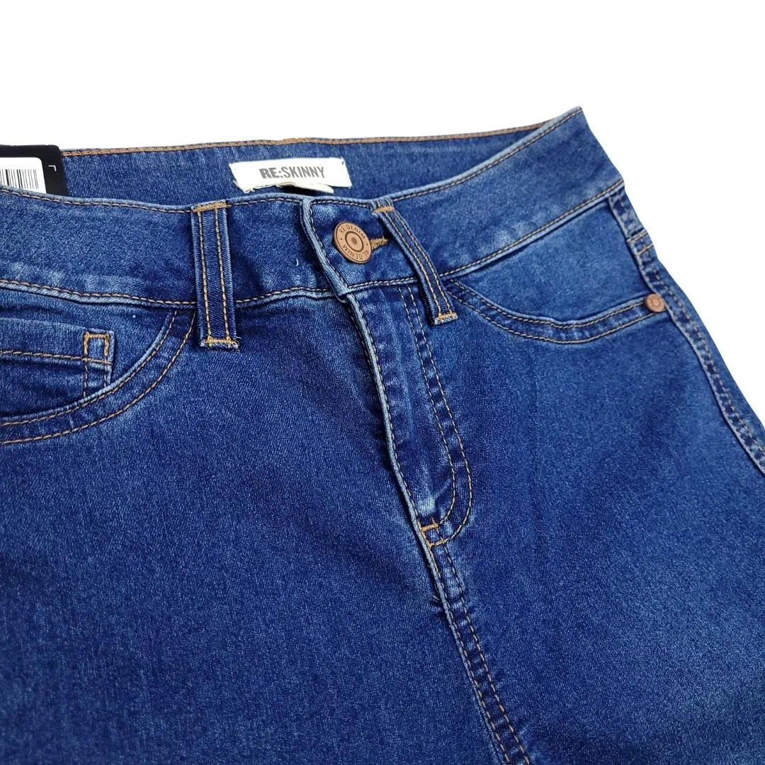 RE:SKINNY WOMEN'S CROPPED JEANS DARK BLUE