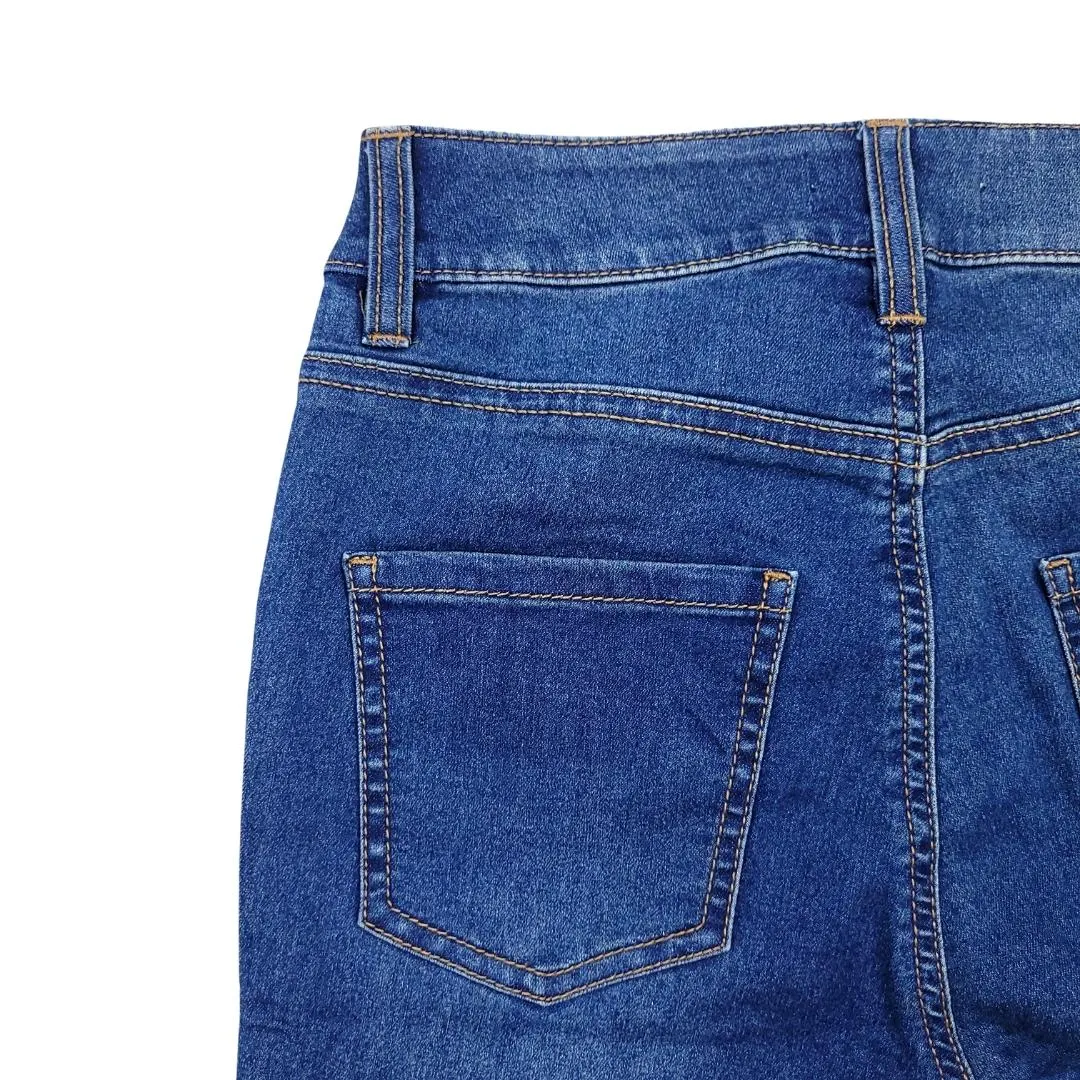 RE:SKINNY WOMEN'S CROPPED JEANS DARK BLUE