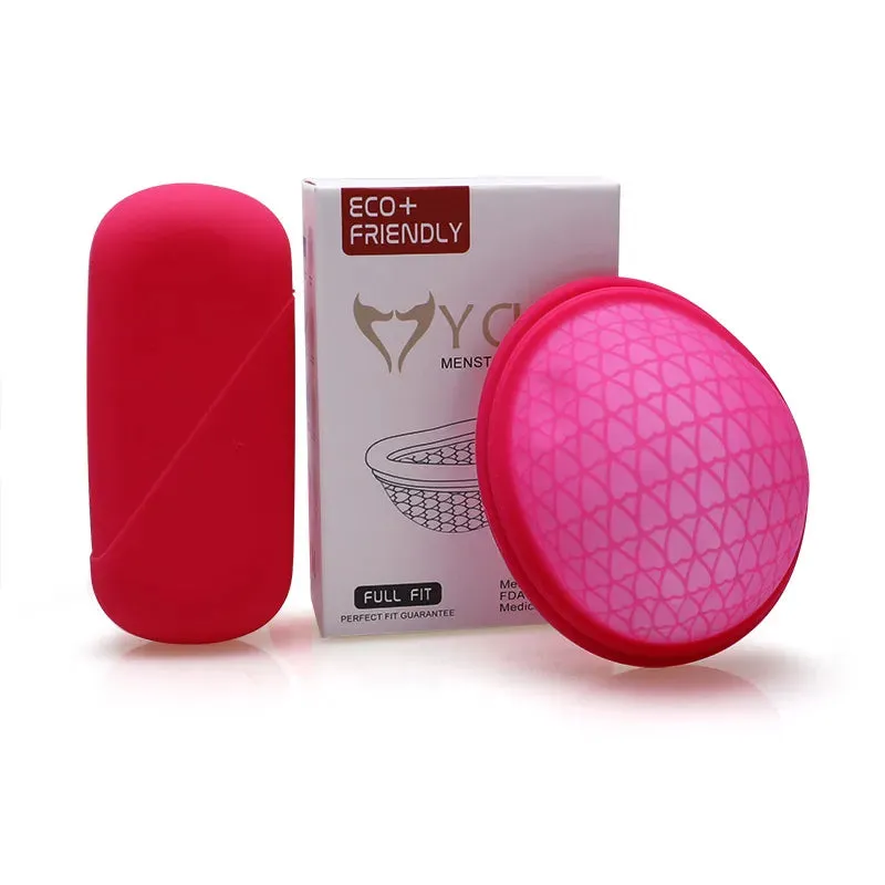 Reusable Menstrual Cups-Soft Menstrual Disc Extra-Thin Flexible Medical-Grade Silicone