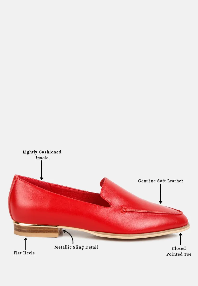 Richelli Metallic Sling Detail Loafers By Ruw