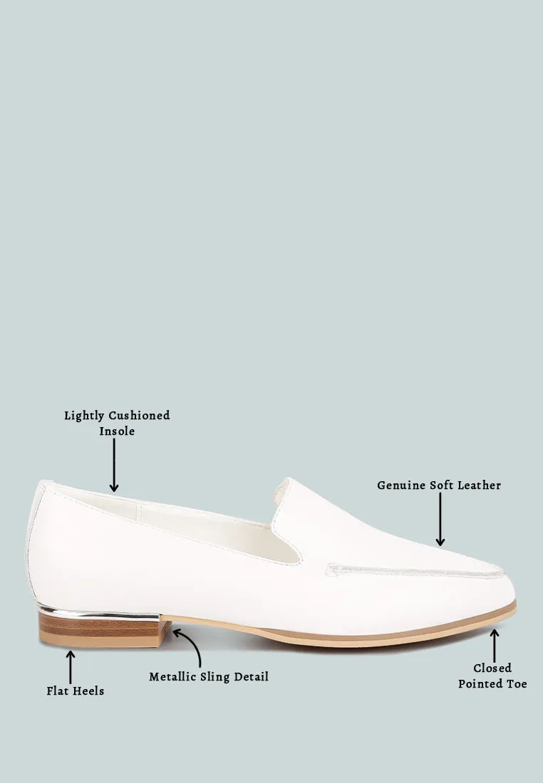 Richelli Metallic Sling Detail Loafers By Ruw