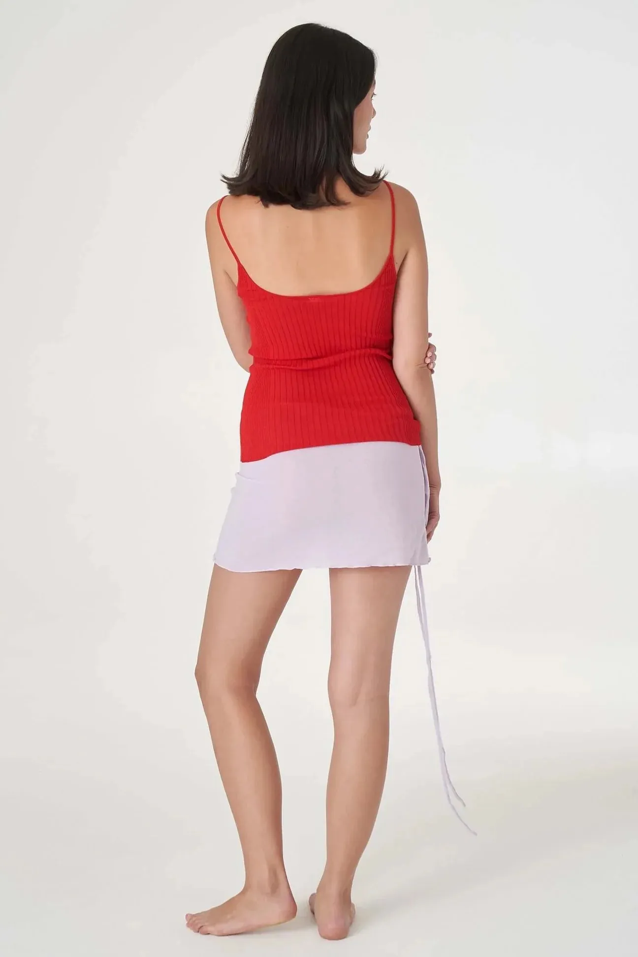 Second Skin by Find Me Now - Light Weight Vary Rib Knit Tank (Red)
