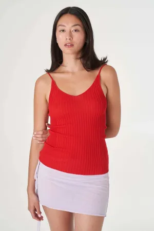 Second Skin by Find Me Now - Light Weight Vary Rib Knit Tank (Red)