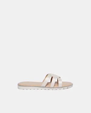 Senior Girls Cream Strap Mule