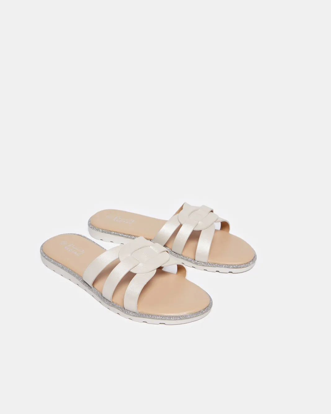 Senior Girls Cream Strap Mule