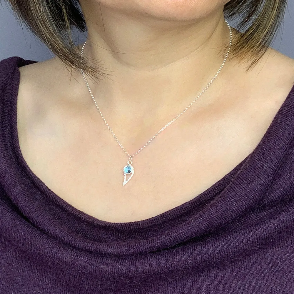 Silver Paisley and Garnet Necklace