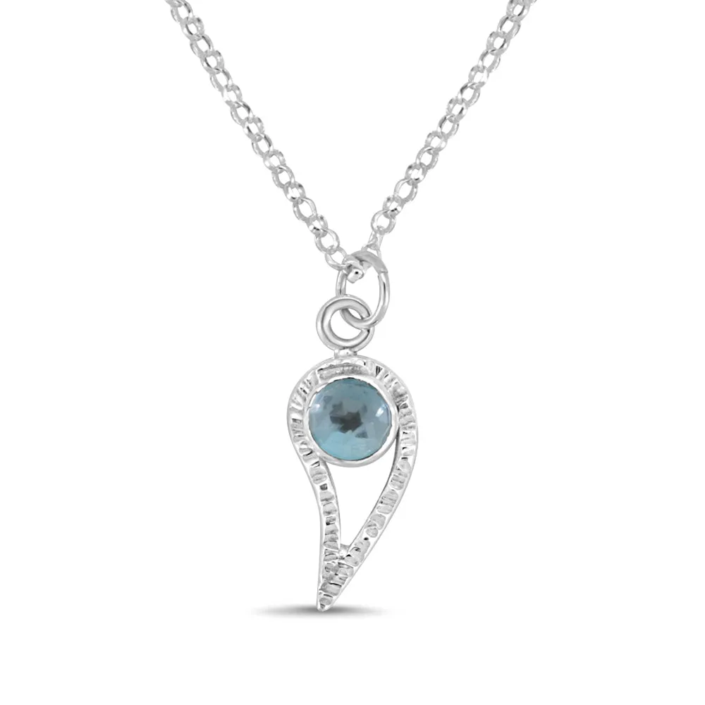 Silver Paisley and Garnet Necklace