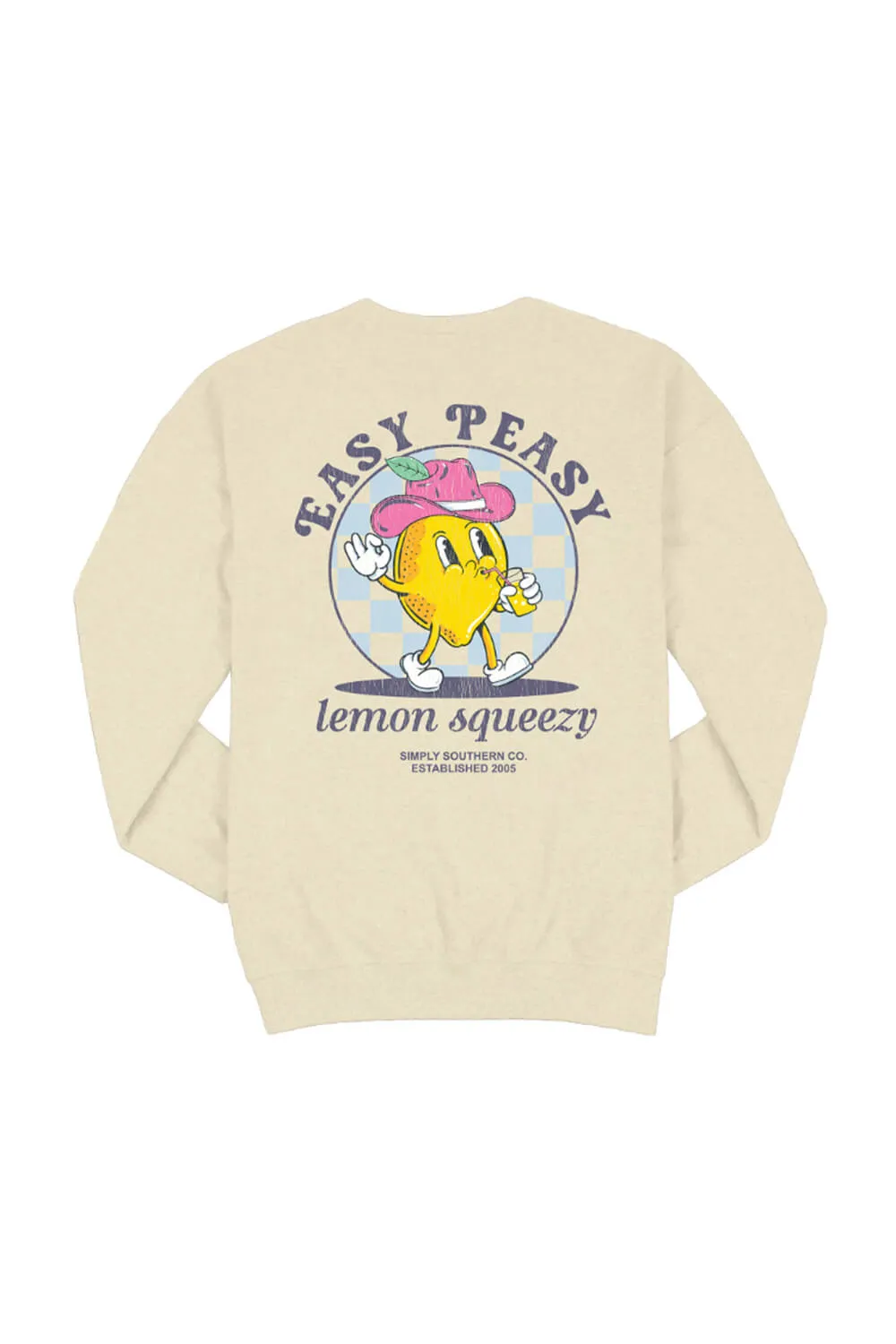 Simply Southern Easy Peasy Fleece Sweatshirt for Women in Sand | CREW-EASY-SAND