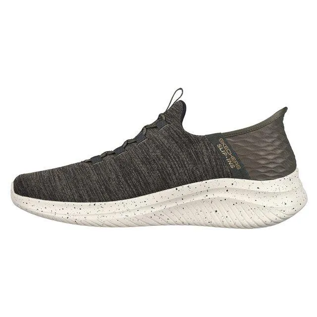 Skechers 232452 Slip-ins Ultra Flex 3.0 Right Away Walking-Sneaker für Herren in weiter Passform - Olivgrün