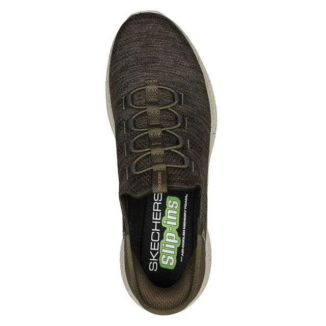Skechers 232452 Slip-ins Ultra Flex 3.0 Right Away Walking-Sneaker für Herren in weiter Passform - Olivgrün