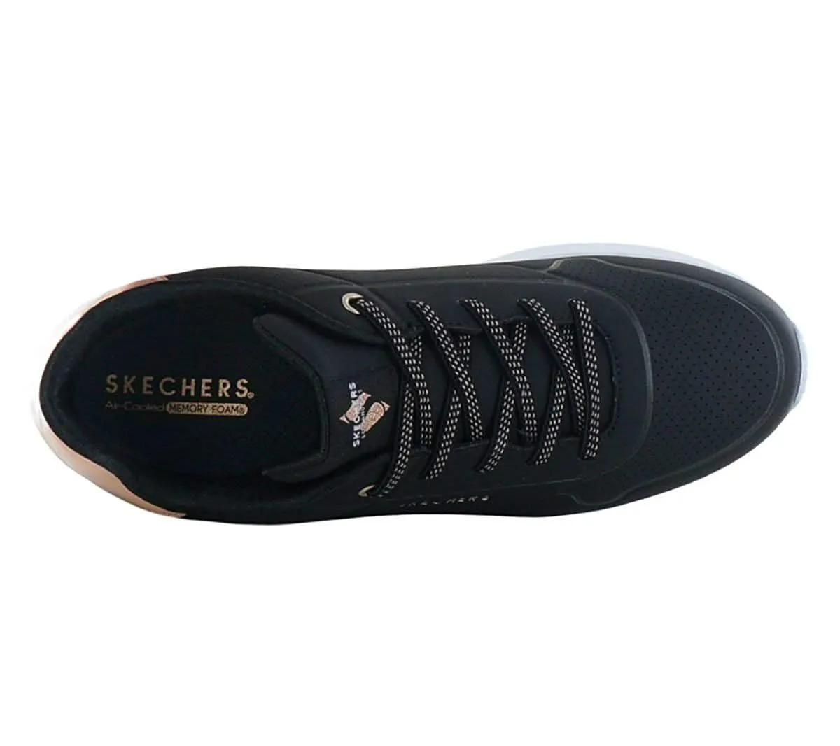 Skechers Uno Lite - Metallic Mode - Damen Sneakers Schuhe Schwarz 310384L-BLK