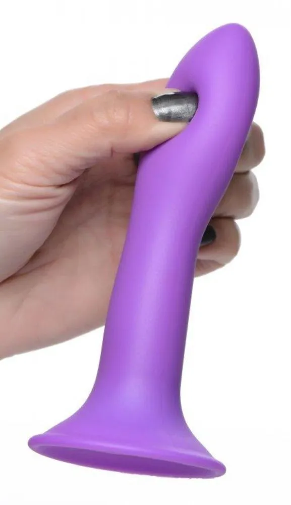 Squeezable Slender Dildo - Purple