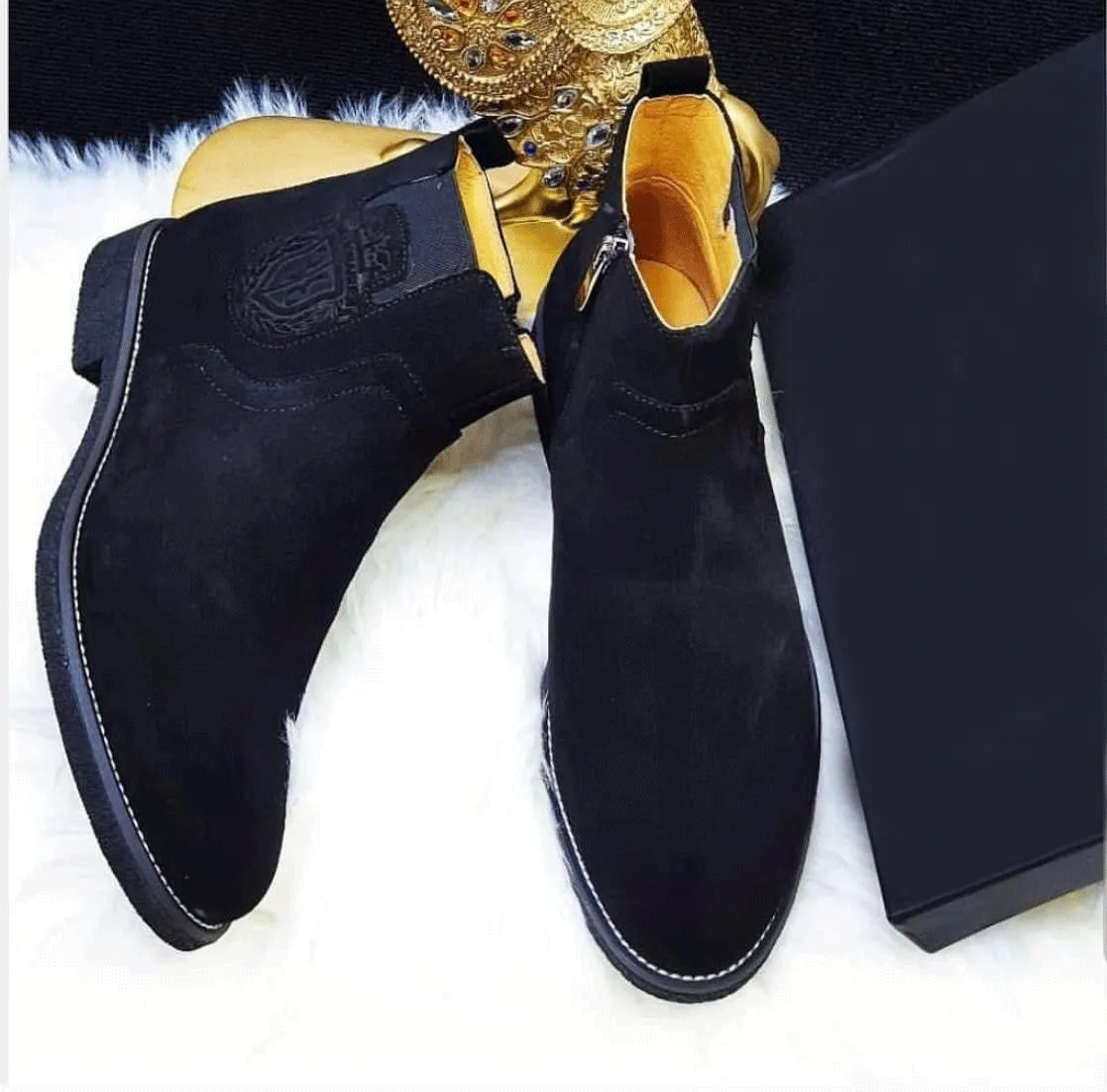 Stylish High Ankle Suede CHELSEA Formal Boots For Men's-Unique And Classy