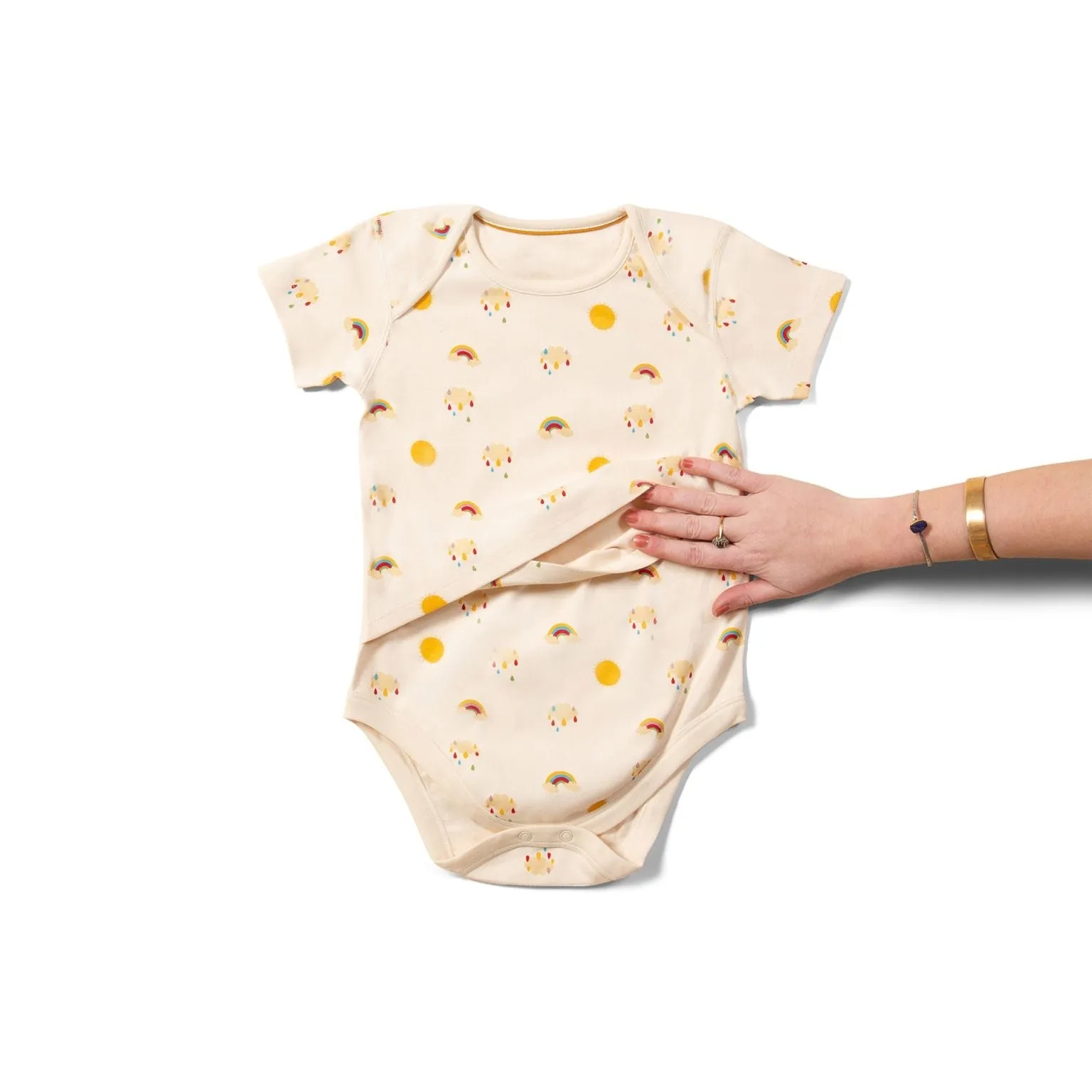 Sunshine & Rainbows Easy Feeding Adaptive Onesie