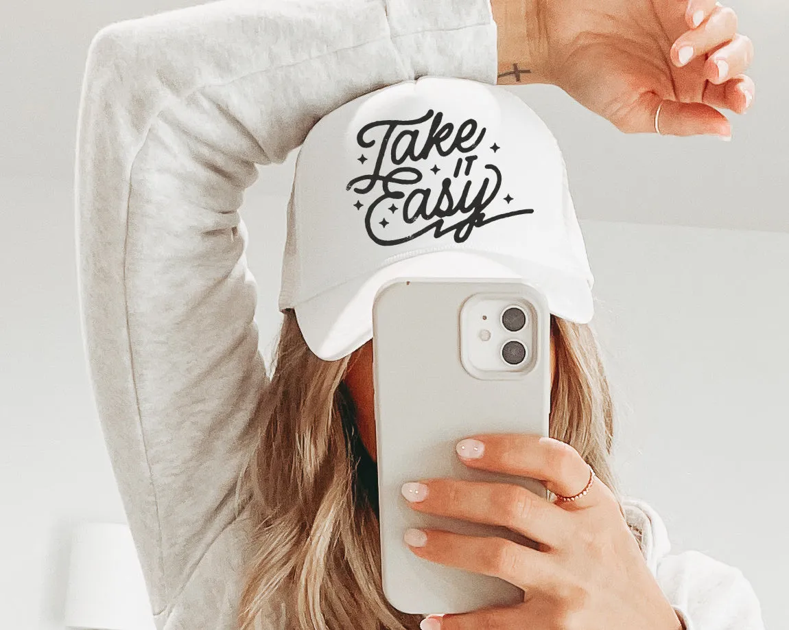 Take It Easy Country Western Style Trucker Hat