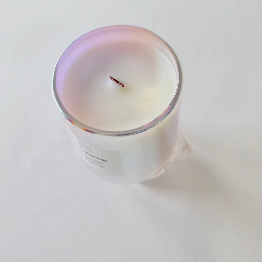 TERRAIN Hand Poured Candle. Olibanum. Vetiver. Guaiac Wood. Pepper. Bergamot. Wood Wick. 12 oz. Prismatic Vessel. Large. SALE