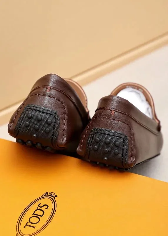 TODS || Timeless Gommino T Logo Brown Loafers