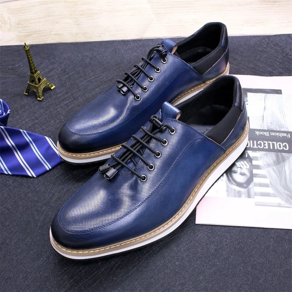 Trendy Casual Breathable Men's Low-top Lace-up Shoes