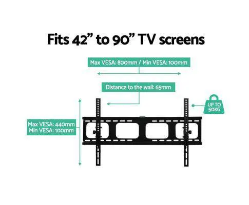 TV Wall Mount Bracket Tilt Flat Slim LED LCD Plasma 42 55 65 75 90 inch
