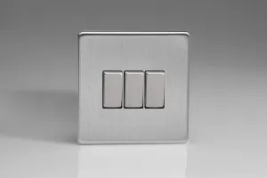 Varilight XDS3S Light Switch Brushed Steel,86x86x25mm