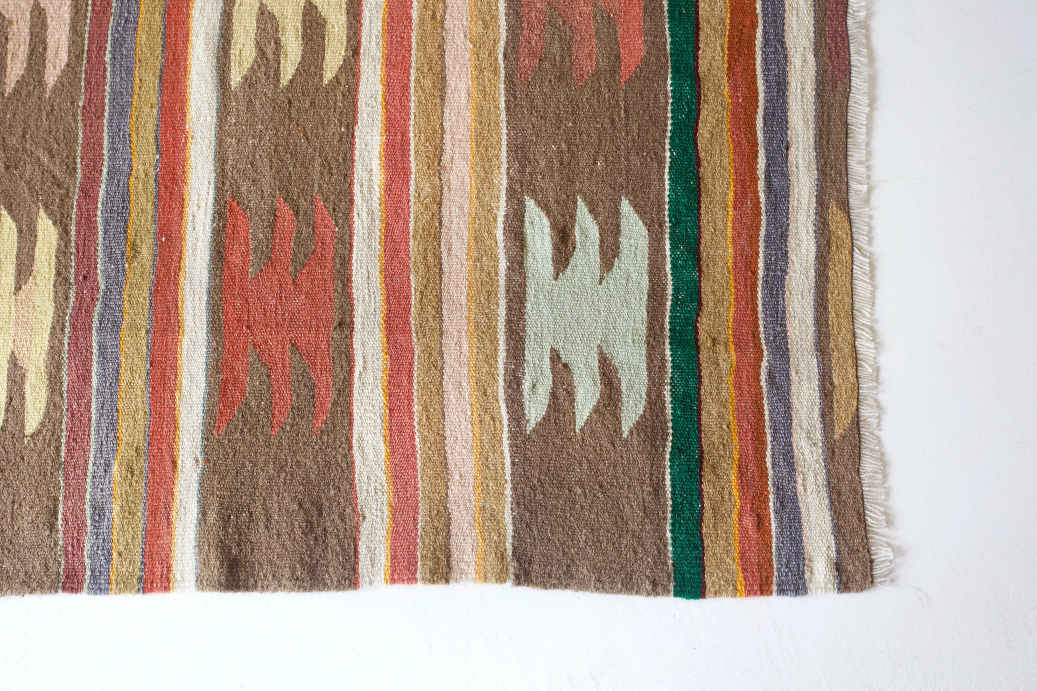 Vintage Aegean Kilim Rug 4'4"x4'5"