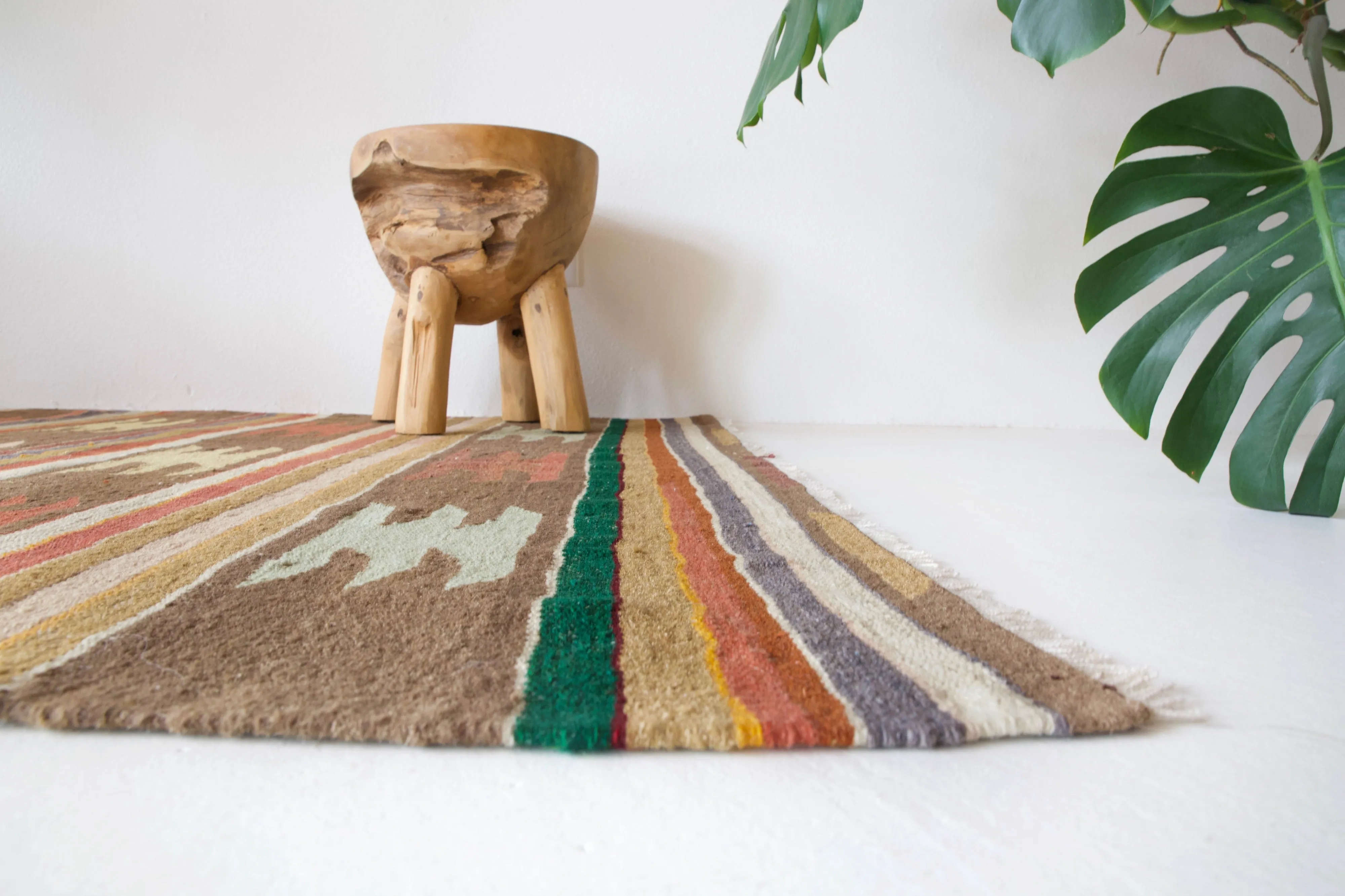 Vintage Aegean Kilim Rug 4'4"x4'5"