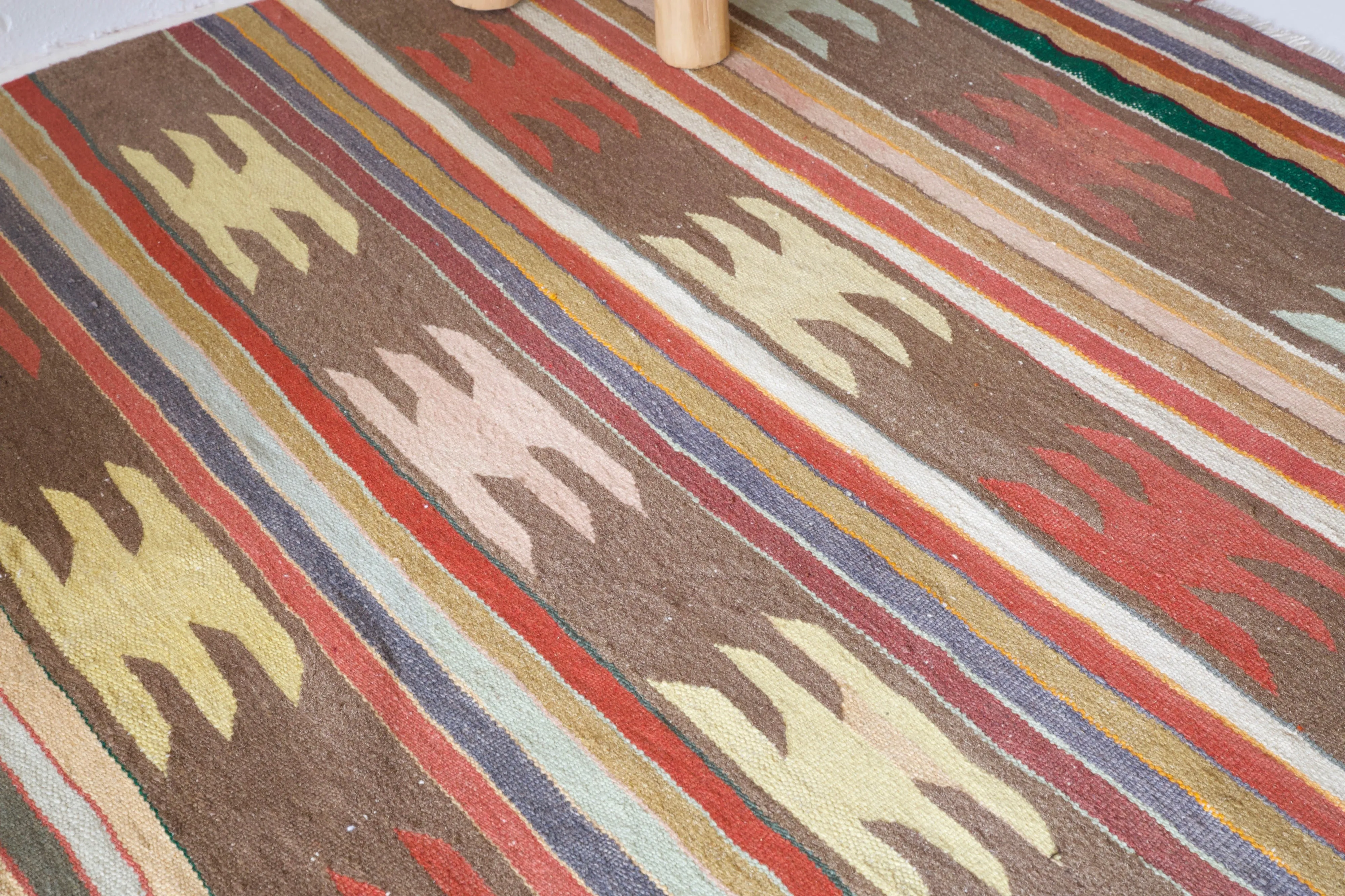 Vintage Aegean Kilim Rug 4'4"x4'5"