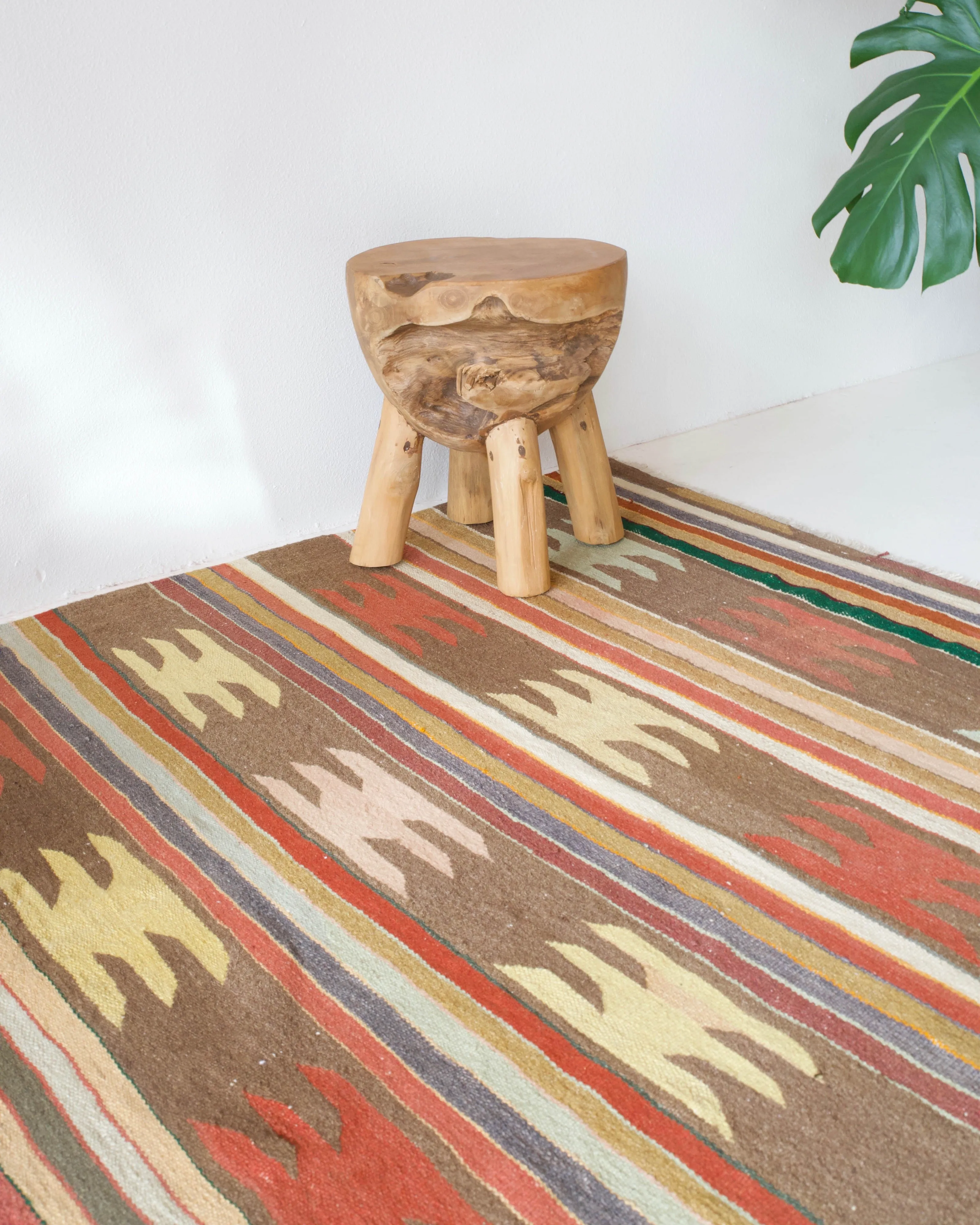 Vintage Aegean Kilim Rug 4'4"x4'5"