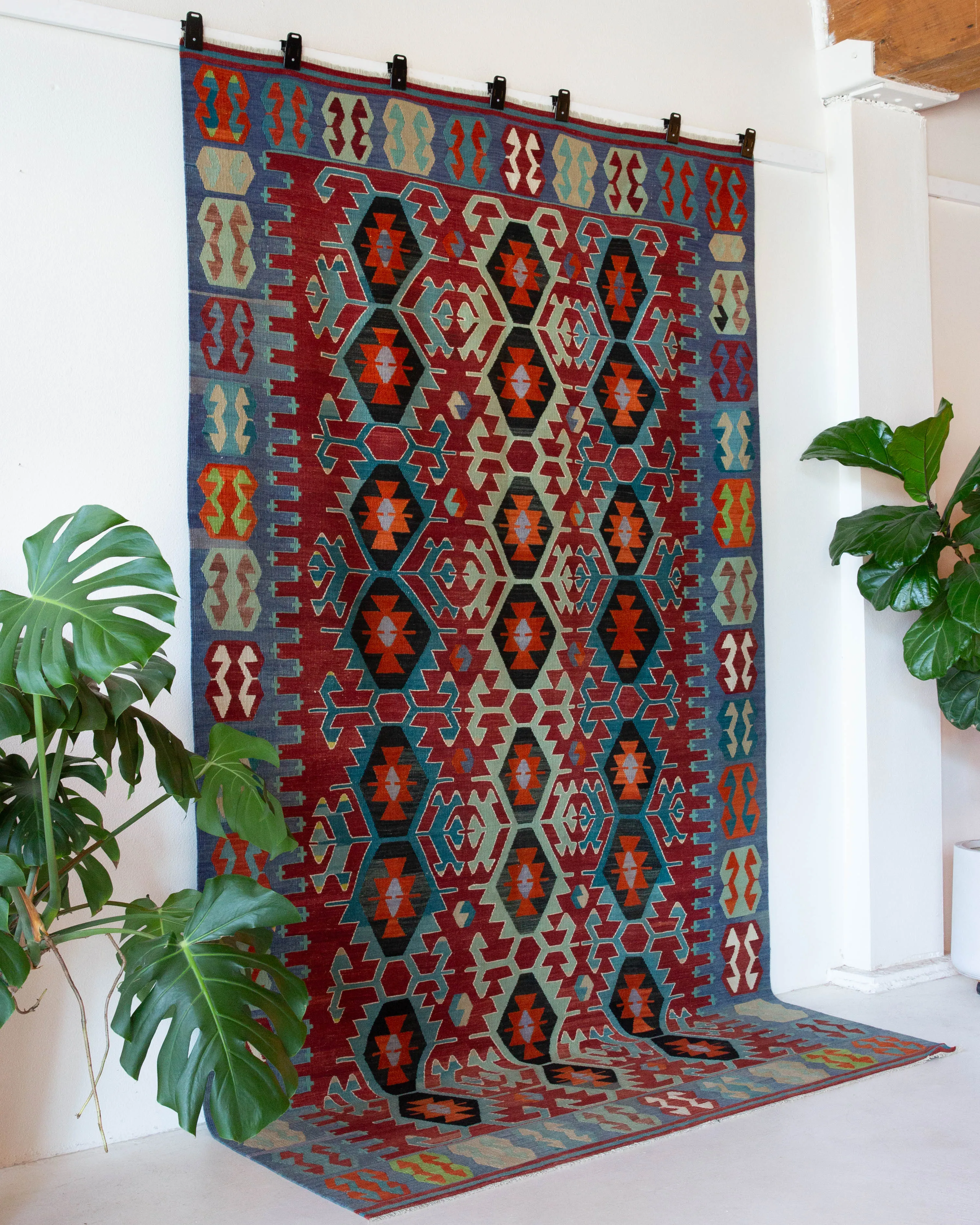 Vintage Oushak Esme Kilim Rug 6'8"x11'4"