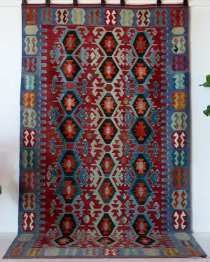 Vintage Oushak Esme Kilim Rug 6'8"x11'4"