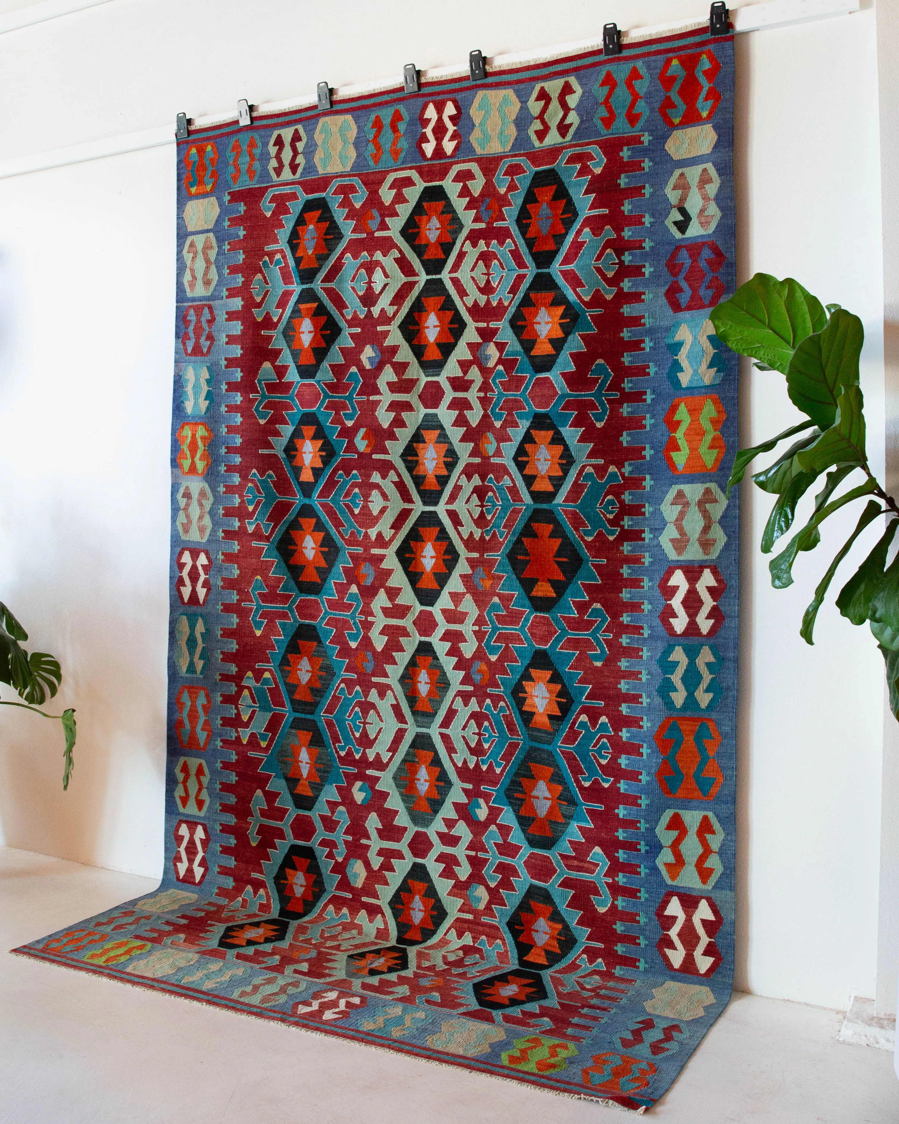 Vintage Oushak Esme Kilim Rug 6'8"x11'4"
