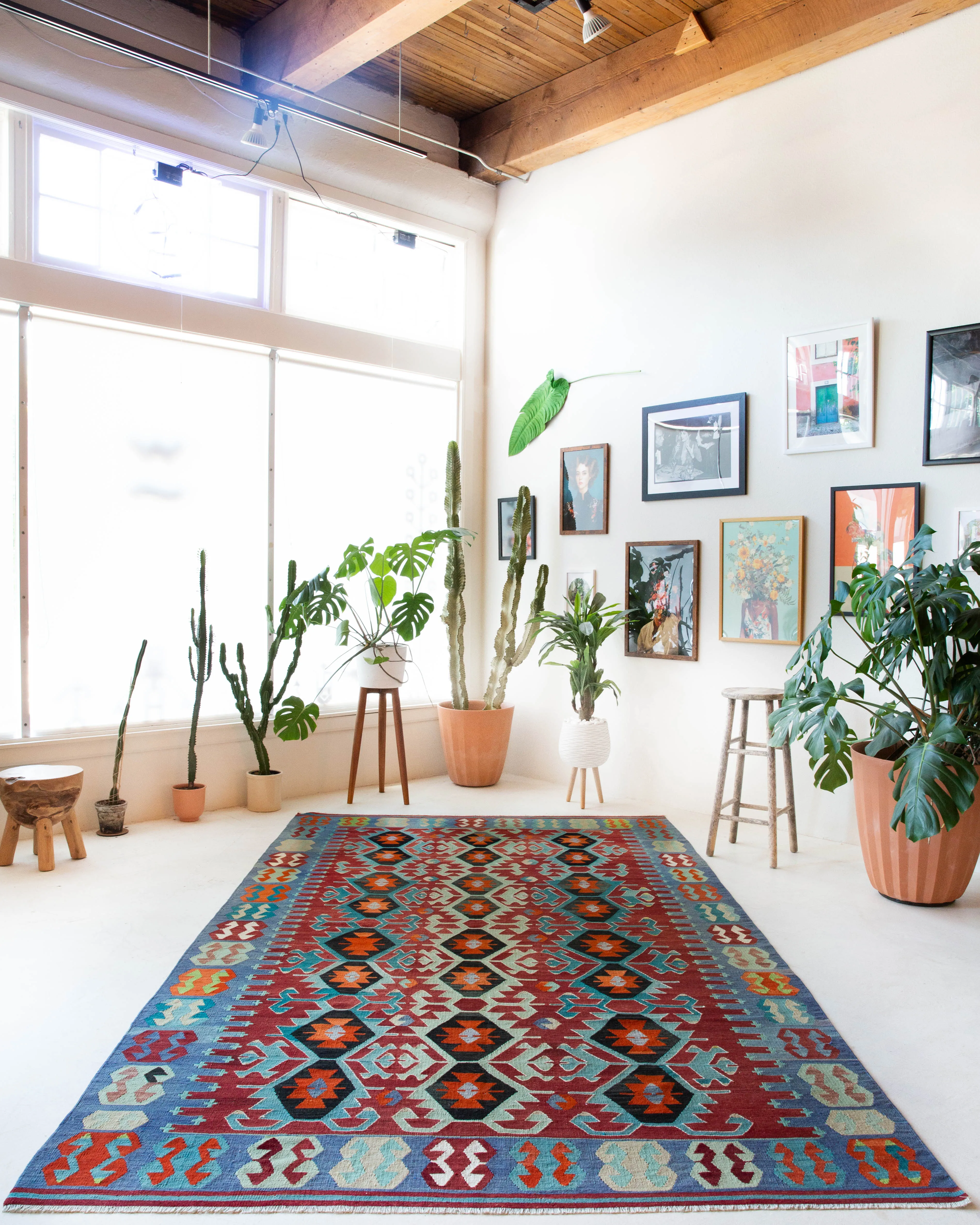 Vintage Oushak Esme Kilim Rug 6'8"x11'4"