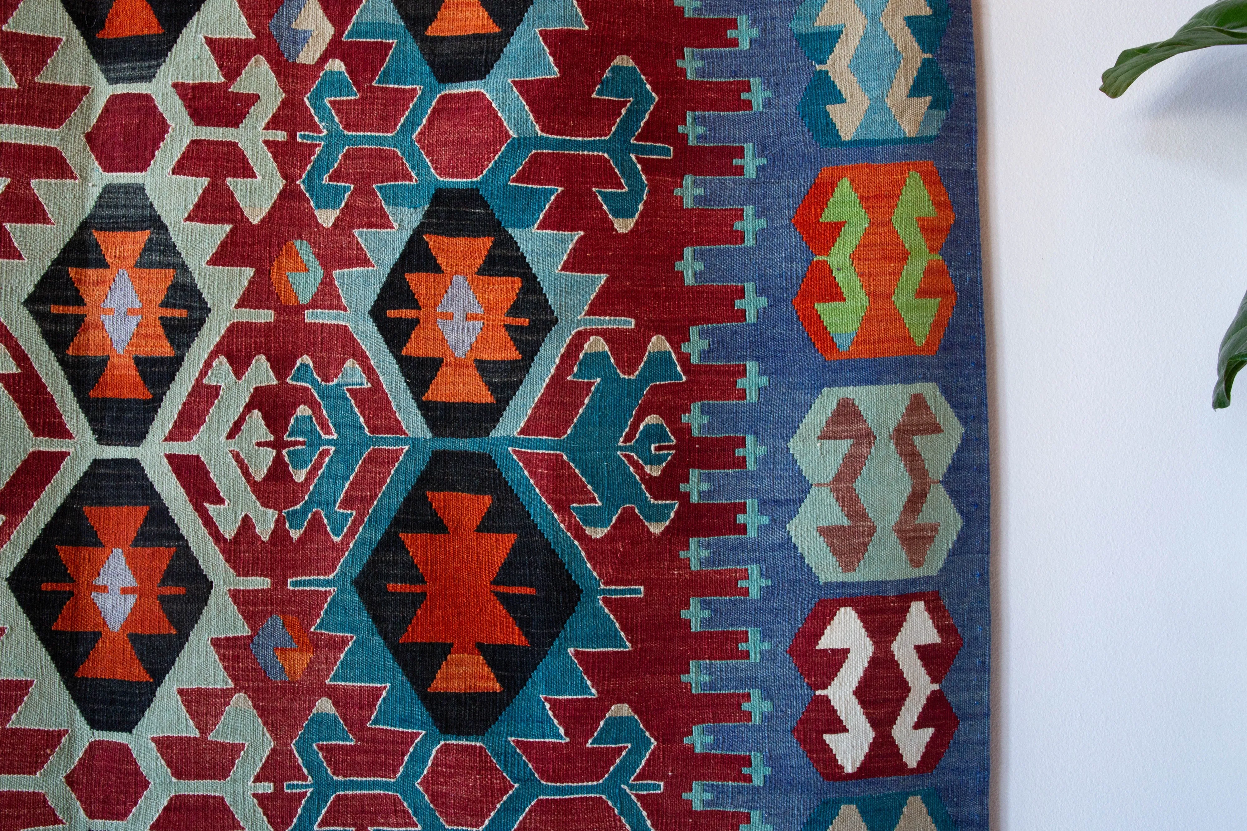 Vintage Oushak Esme Kilim Rug 6'8"x11'4"